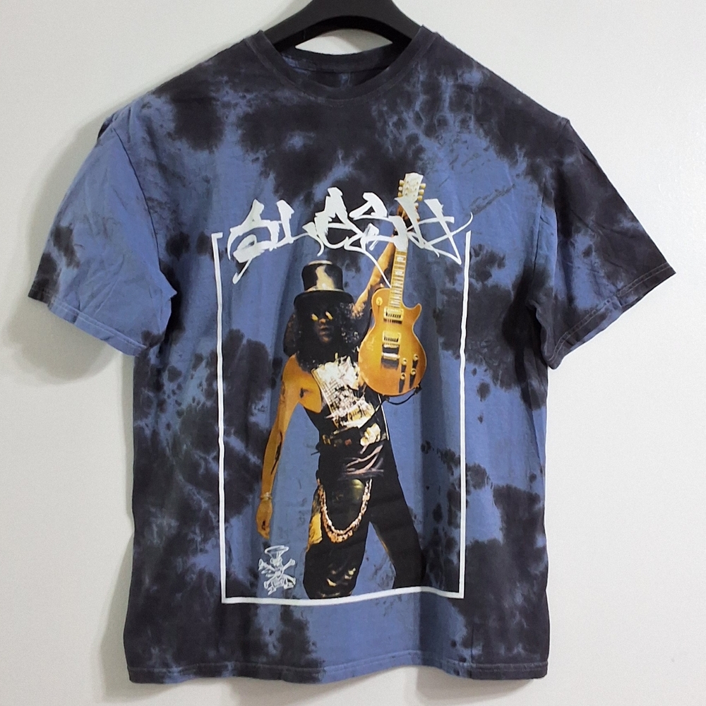 Slash Guns N Roses Men's Short Sleeve Tie Dye Graphic Band Tee, Size M/L, NEW